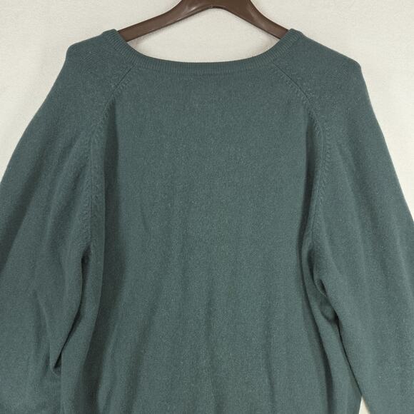 Vtg Lands End Sweater Mens Sweater Green XL Cashmere Blend Preppy y2k Academia - Picture 10 of 11
